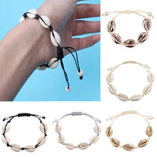 Load image into Gallery viewer, Women Shell Ankle Bracelet Natural Seashell Bracelet Jewelry Charm Barefoot Beach with Ankle strap Summer Bohemian Accessories