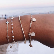 Load image into Gallery viewer, IPARAM Vintage Stone Moon Shell Bracelet Set 2019 Bohemian Geometric Gold Silver Tassel Metal Bracelet & Bracelet Jewelry Gift