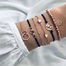 Load image into Gallery viewer, IPARAM Vintage Stone Moon Shell Bracelet Set 2019 Bohemian Geometric Gold Silver Tassel Metal Bracelet &amp; Bracelet Jewelry Gift

