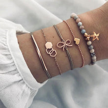 Load image into Gallery viewer, IPARAM Vintage Stone Moon Shell Bracelet Set 2019 Bohemian Geometric Gold Silver Tassel Metal Bracelet &amp; Bracelet Jewelry Gift
