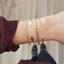 Load image into Gallery viewer, IPARAM Vintage Stone Moon Shell Bracelet Set 2019 Bohemian Geometric Gold Silver Tassel Metal Bracelet &amp; Bracelet Jewelry Gift
