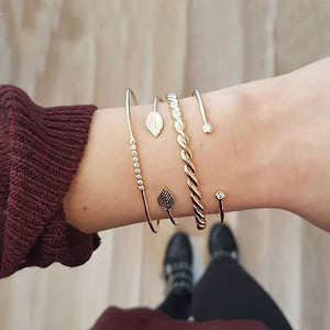 IPARAM Vintage Stone Moon Shell Bracelet Set 2019 Bohemian Geometric Gold Silver Tassel Metal Bracelet & Bracelet Jewelry Gift