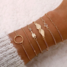 Load image into Gallery viewer, IPARAM Vintage Stone Moon Shell Bracelet Set 2019 Bohemian Geometric Gold Silver Tassel Metal Bracelet &amp; Bracelet Jewelry Gift
